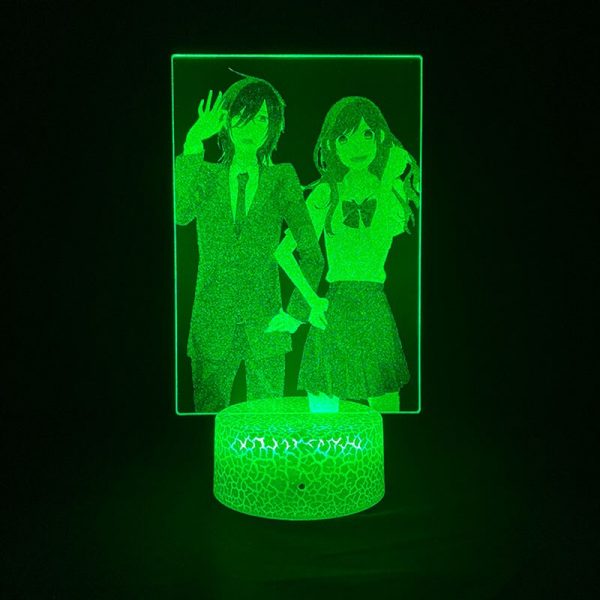3D Picture Lamp Anime Nightlight RGB Color Horimiya Alarm Clock Base Bedside Fans Around Room DecorTeenager 4 - Horimiya Merch Store