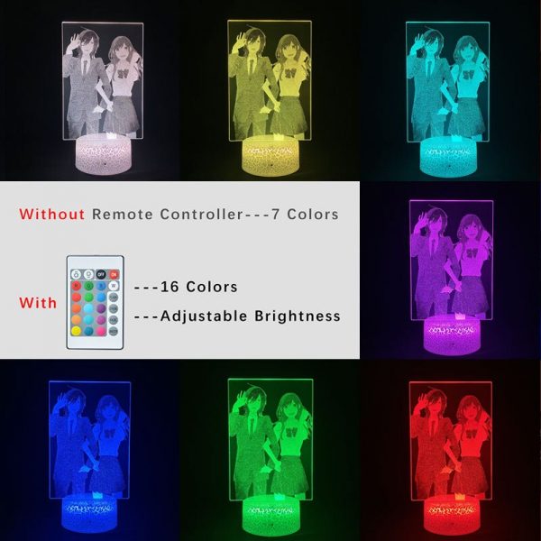 3D Picture Lamp Anime Nightlight RGB Color Horimiya Alarm Clock Base Bedside Fans Around Room DecorTeenager 5 - Horimiya Merch Store